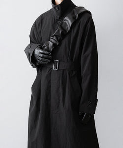 ssstein / シュタイン】OVERSIZED LAYERED COMBINATION COAT - BLACK
