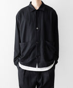 画像をギャラリービューアに読み込む, INTÉRIM - インテリムのSILK NOIL OPEN COLLAR OVER SHIRT JACKETのBLACK公式通販サイトsession福岡セレクトショップ
