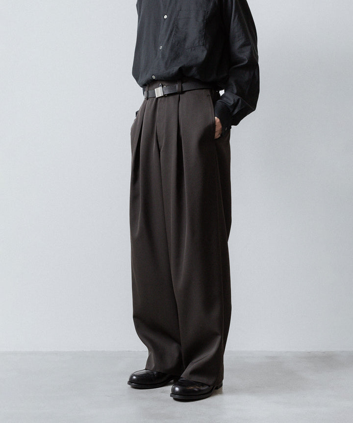 ssstein(シュタイン)のEASY WIDE TROUSERS (2/90 WOOL GABARDINE) - GREY KHAKIの公式通販サイトsession福岡セレクトショップ