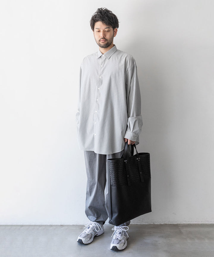 【KANEMASA PHIL.】カネマサのPENCIL STRIPE DRESS JERSEY SHIRT - GRAY SPの公式通販session福岡セレクトショップ
