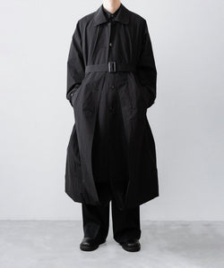 ssstein / シュタイン】OVERSIZED LAYERED COMBINATION COAT - BLACK