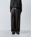 【ssstein】EASY WIDE TROUSERS (2/90 WOOL GABARDINE) - GREY KHAKI