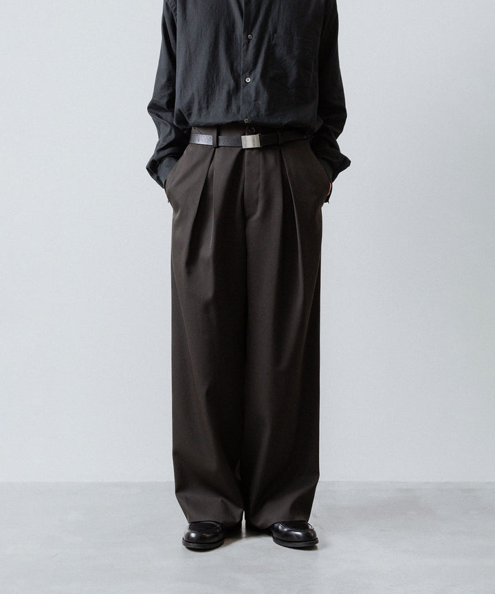 ssstein(シュタイン)のEASY WIDE TROUSERS (2/90 WOOL GABARDINE) - GREY KHAKIの公式通販サイトsession福岡セレクトショップ