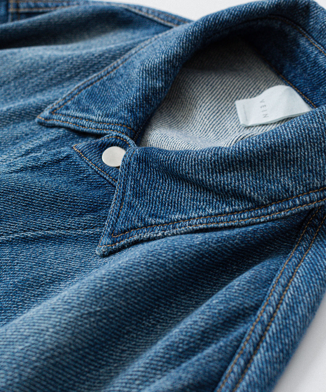 VEIN ヴェインのSATIN DENIM COVERALLS JKT - NAVYの公式通販サイトsession福岡セレクトショップ