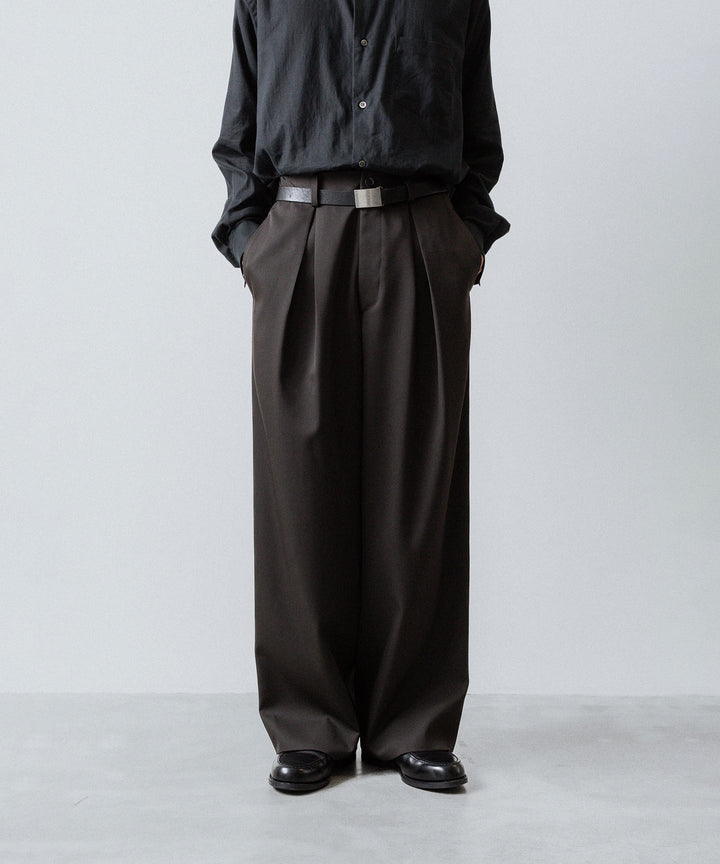 ssstein(シュタイン)のEASY WIDE TROUSERS (2/90 WOOL GABARDINE) - GREY KHAKIの公式通販サイトsession福岡セレクトショップ