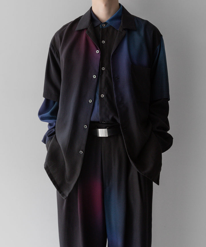 【ssstein】OVERSIZED TENCEL LS SHIRT - GRADATION