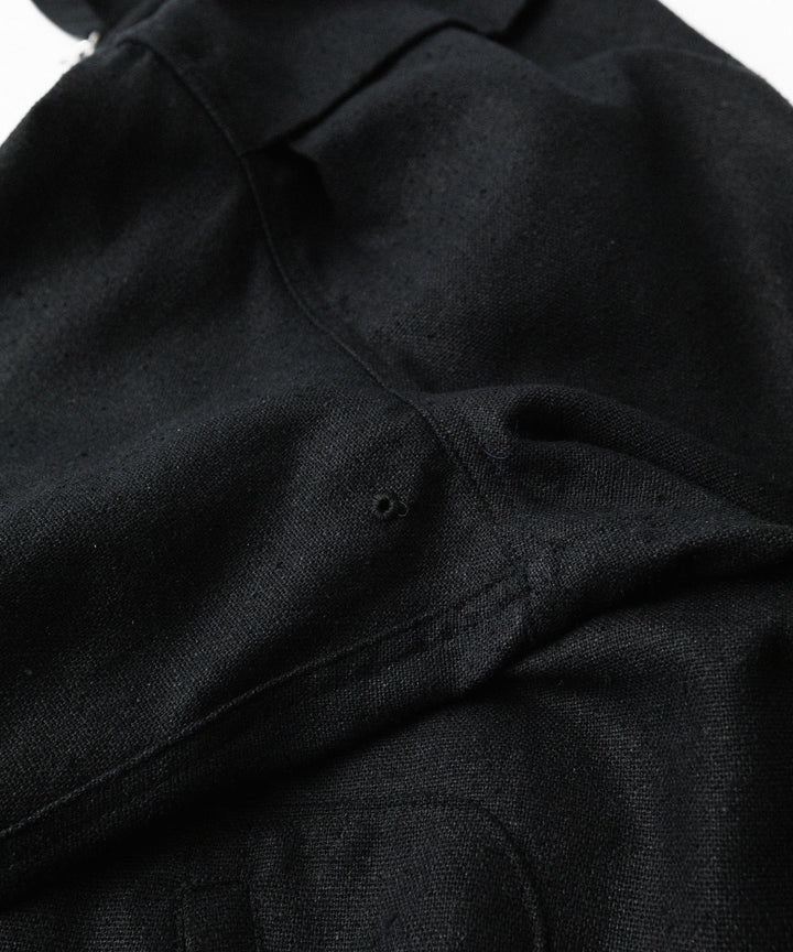 【INTÉRIM】SILK LINEN HYPER BIG SHORT DRIZZLER JACKET - BLACK