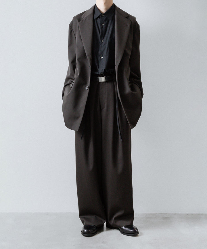 ssstein(シュタイン)のEASY WIDE TROUSERS (2/90 WOOL GABARDINE) - GREY KHAKIの公式通販サイトsession福岡セレクトショップ