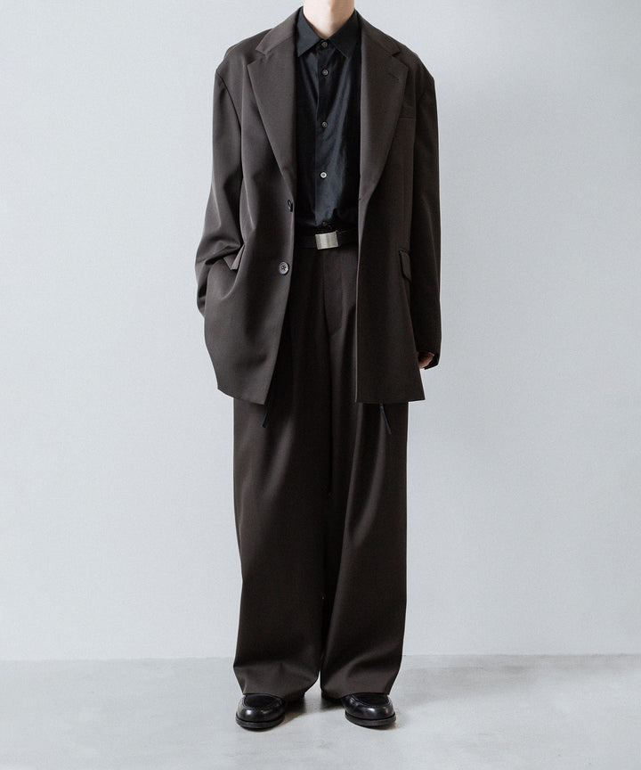 ssstein(シュタイン)のEASY WIDE TROUSERS (2/90 WOOL GABARDINE) - GREY KHAKIの公式通販サイトsession福岡セレクトショップ
