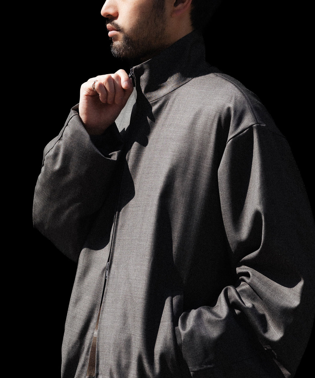 ssstein(シュタイン)のEXTRA FINE WOOL SHIRRED LIGHT ZIP JACKET - BROWN GREYの公式通販サイトsession福岡セレクトショップ