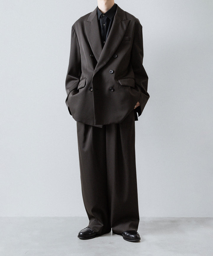 ssstein(シュタイン)のEASY WIDE TROUSERS (2/90 WOOL GABARDINE) - GREY KHAKIの公式通販サイトsession福岡セレクトショップ