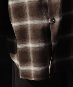 ssstein / シュタイン】LY/VIS CHECK OVERSIZED LS SHIRT - BROWN