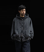 画像をギャラリービューアに読み込む, VEIN ヴェインのCO SWEAT DISTRESSED ZIP UP HOODIE - X.BLACKの公式通販サイトsession福岡セレクトショップ
