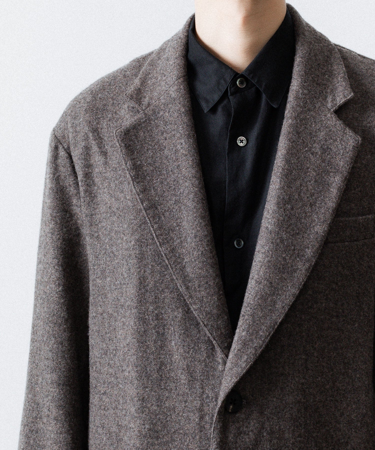 ssstein(シュタイン)のWOOL/CASHMERE FLEECE SINGLE BREASTED JACKET - GREY BROWNの公式通販サイトsession福岡セレクトショップ