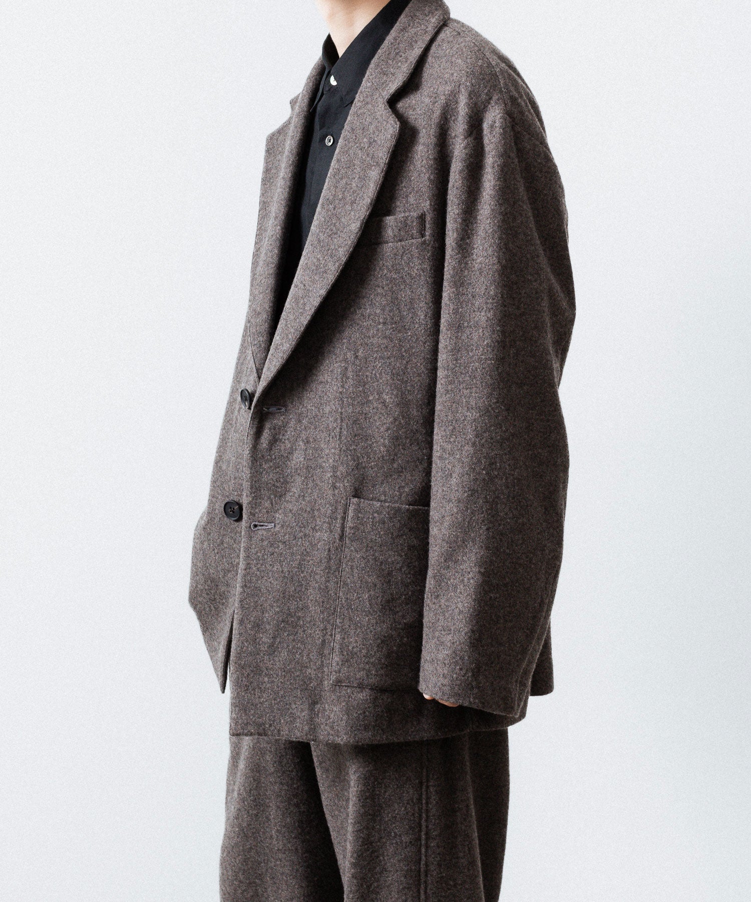 ssstein(シュタイン)のWOOL/CASHMERE FLEECE SINGLE BREASTED JACKET - GREY BROWNの公式通販サイトsession福岡セレクトショップ
