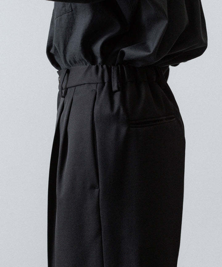 ssstein(シュタイン)のTWO TUCK EASY TROUSERS (2/60 WOOL GABARDINE) - BLACKの公式通販サイトsession福岡セレクトショップ