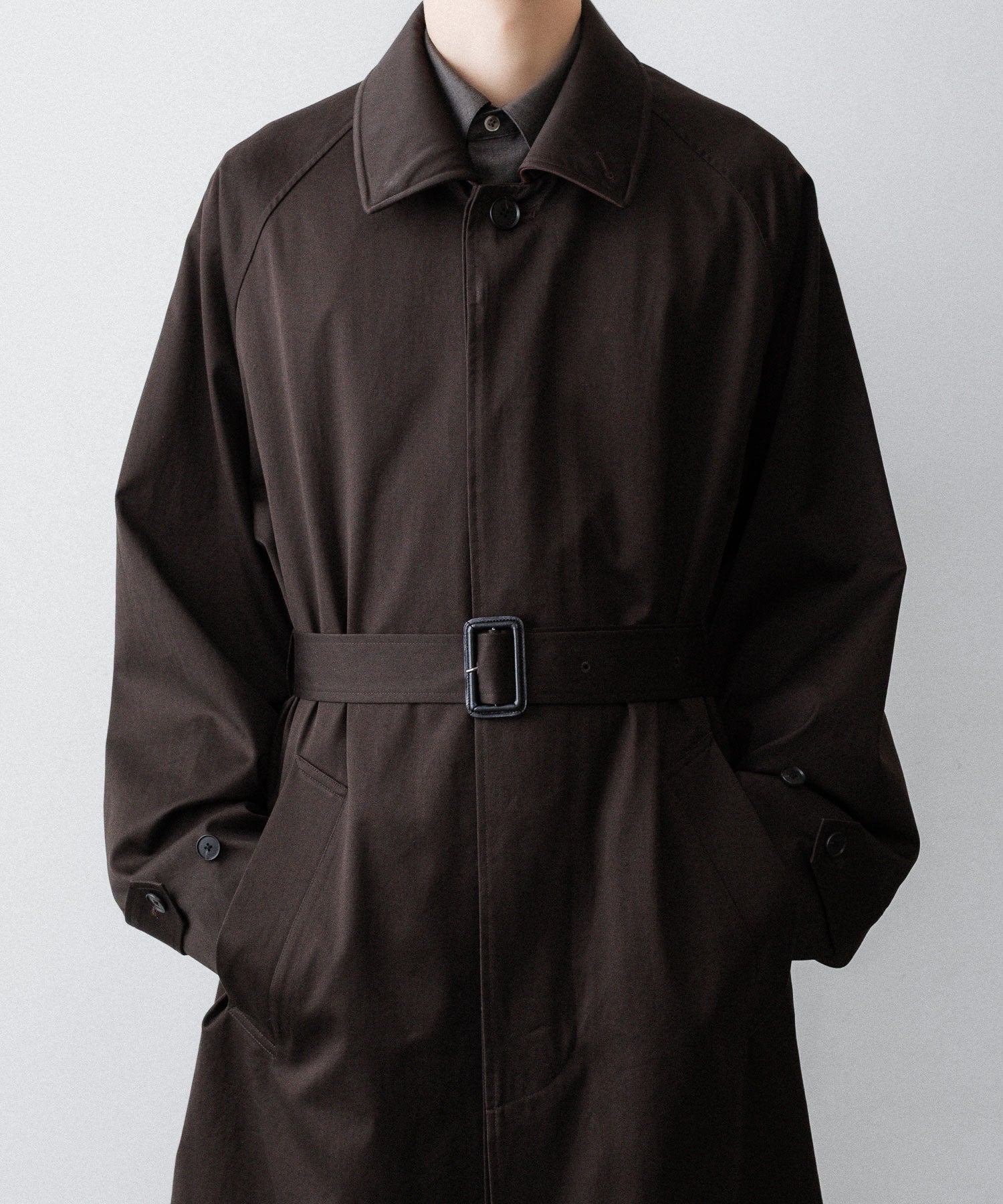 ssstein(シュタイン)のOVERSIZED LAYERED COMBINATION COAT - DARK BROWNの公式通販サイトsession福岡セレクトショップ
