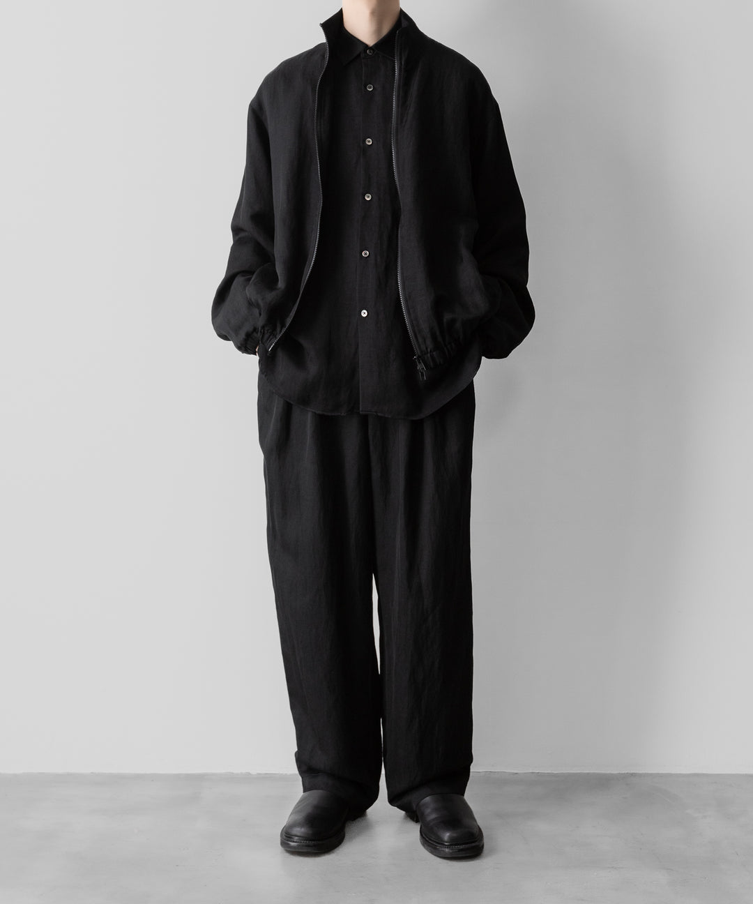【ssstein】VIS/LI TWILL OVERSIZED LS SHIRT - BLACK