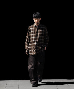 ssstein / シュタイン】LY/VIS CHECK OVERSIZED LS SHIRT - BROWN