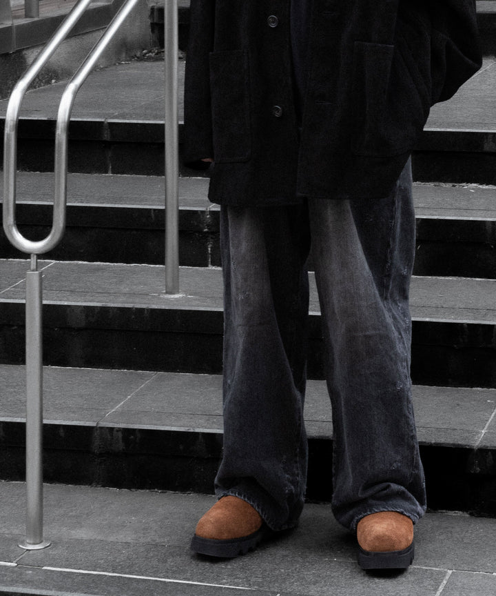 【 SINE &amp; COSINE 】HANNES / MULE VIBRAM TWEETY - SUEDE COGNAC BROWN