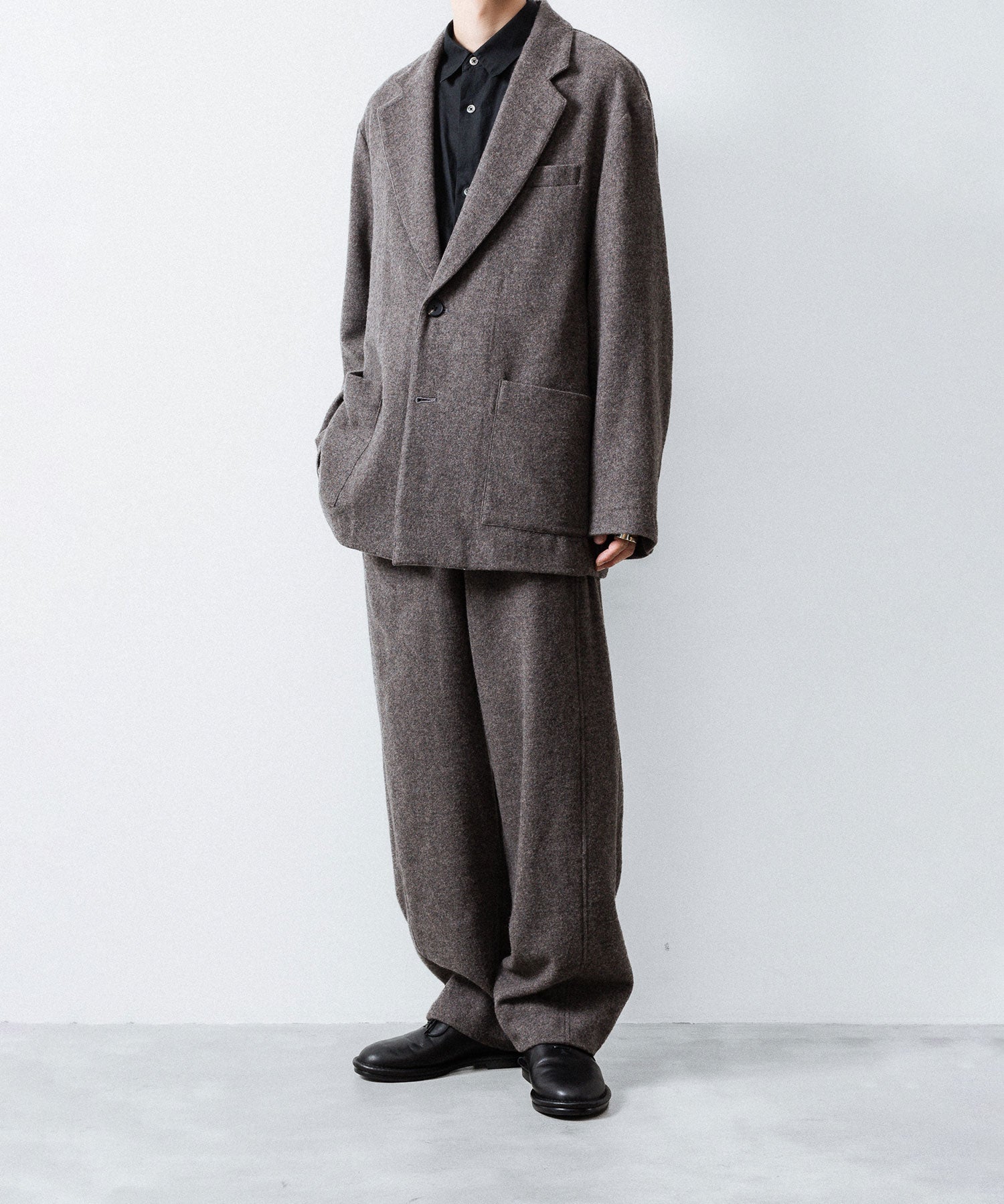 ssstein(シュタイン)のWOOL/CASHMERE FLEECE SINGLE BREASTED JACKET - GREY BROWNの公式通販サイトsession福岡セレクトショップ