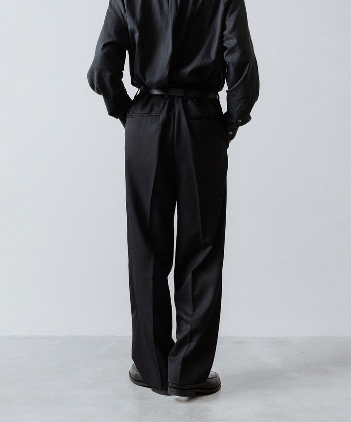 ssstein(シュタイン)のTWO TUCK EASY TROUSERS (2/60 WOOL GABARDINE) - BLACKの公式通販サイトsession福岡セレクトショップ