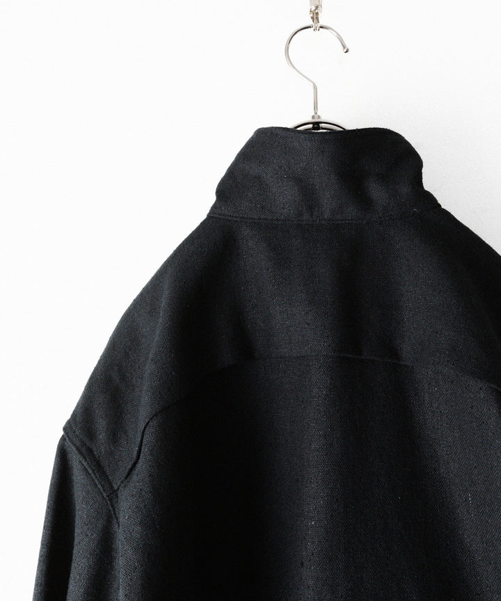 INTÉRIM - インテリムのSILK LINEN HYPER BIG SHORT DRIZZLER JACKETのBLACK公式通販サイトsession福岡セレクトショップ