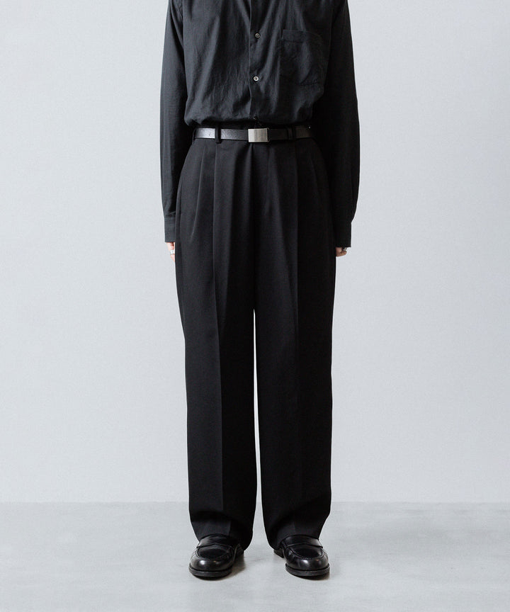 ssstein(シュタイン)のTWO TUCK EASY TROUSERS (2/60 WOOL GABARDINE) - BLACKの公式通販サイトsession福岡セレクトショップ