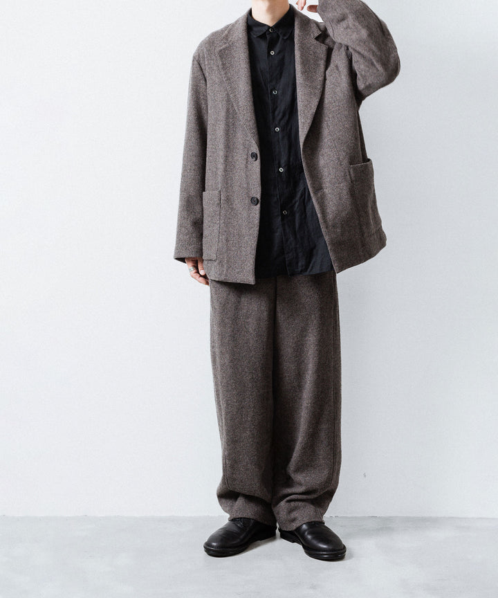 ssstein(シュタイン)のWOOL/CASHMERE FLEECE EASY TWIST TROUSERS - GREY BROWNの公式通販サイトsession福岡セレクトショップ