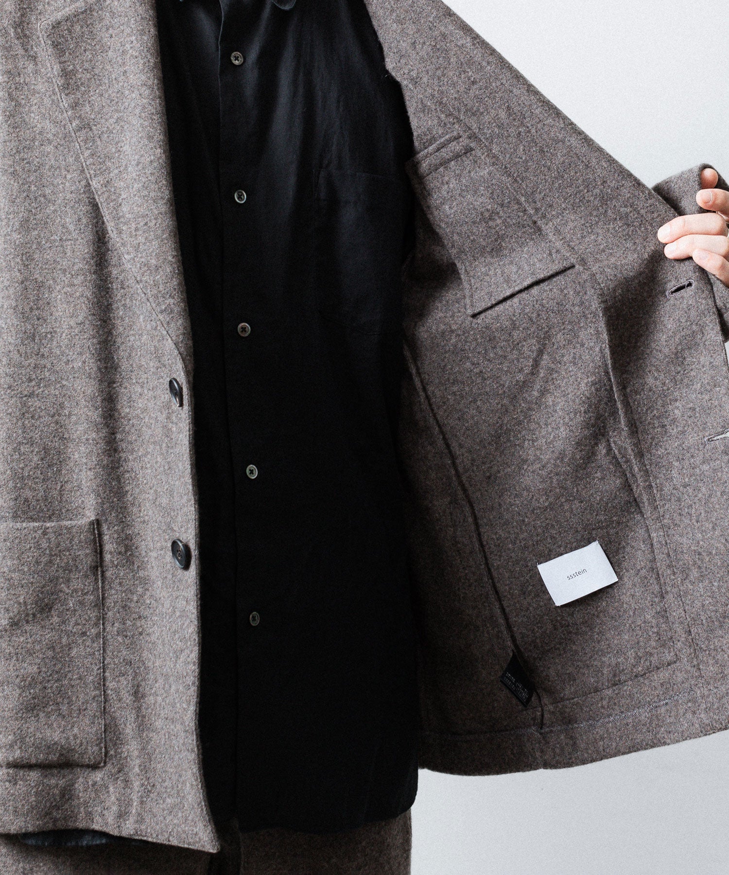 ssstein(シュタイン)のWOOL/CASHMERE FLEECE SINGLE BREASTED JACKET - GREY BROWNの公式通販サイトsession福岡セレクトショップ