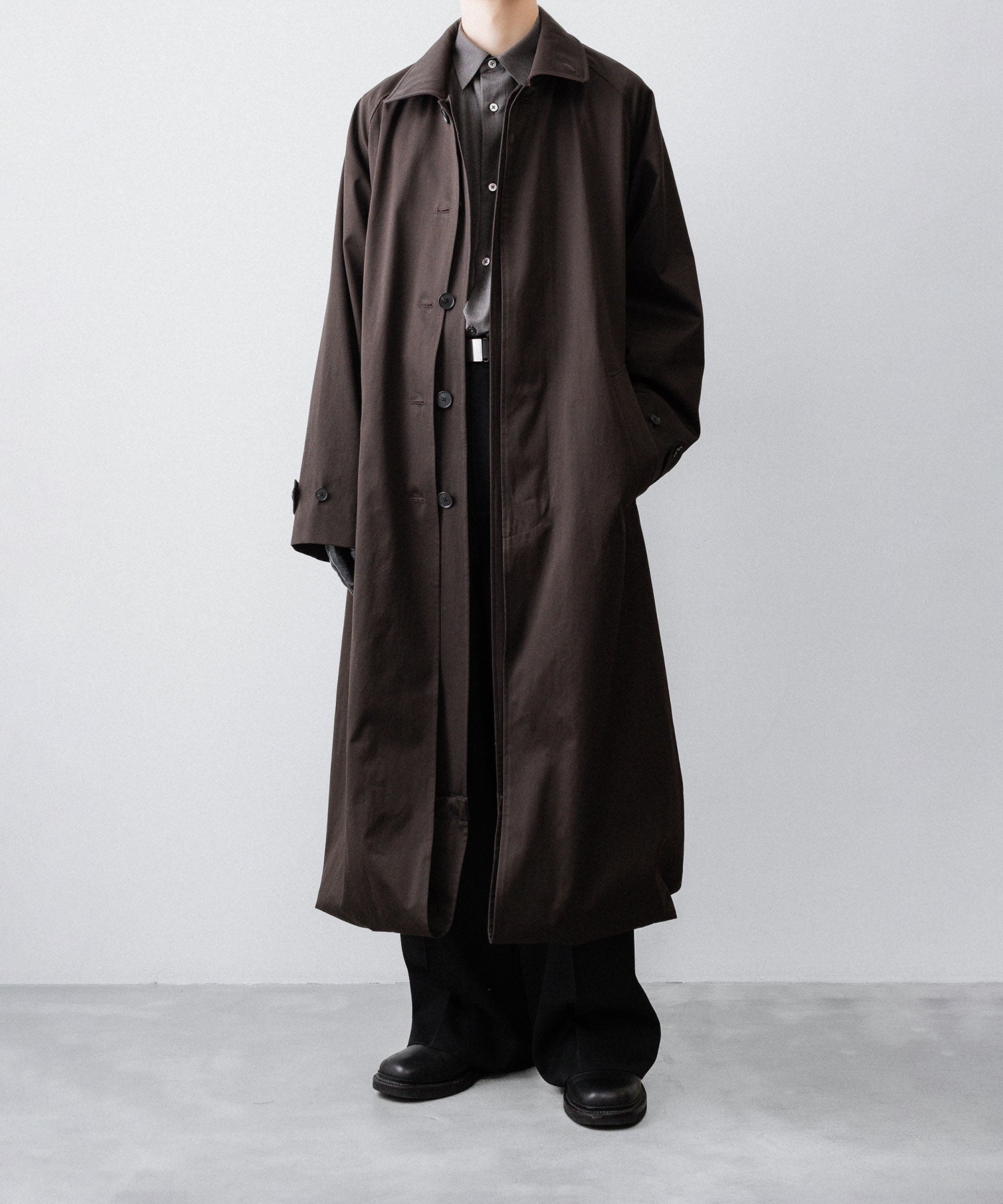 ssstein(シュタイン)のOVERSIZED LAYERED COMBINATION COAT - DARK BROWNの公式通販サイトsession福岡セレクトショップ