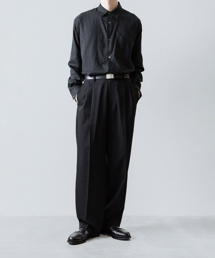 ssstein(シュタイン)のTWO TUCK EASY TROUSERS (2/60 WOOL GABARDINE) - BLACKの公式通販サイトsession福岡セレクトショップ