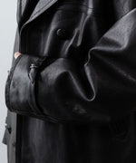 画像をギャラリービューアに読み込む, 【ANTHEM A】LAMB LEATHER TROMPE L&#39;OEIL SHORT COAT - BLACK
