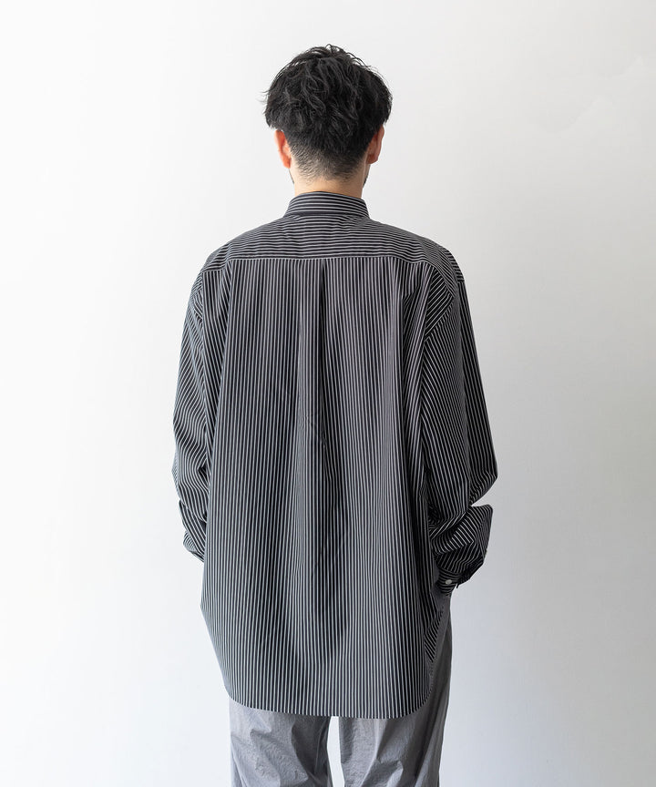 【KANEMASA PHIL.】カネマサのPENCIL STRIPE DRESS JERSEY SHIRT - BLACK SP 公式通販session福岡セレクトショップ