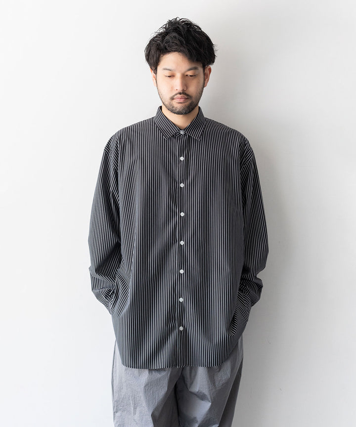 【KANEMASA PHIL.】カネマサのPENCIL STRIPE DRESS JERSEY SHIRT - BLACK SP 公式通販session福岡セレクトショップ