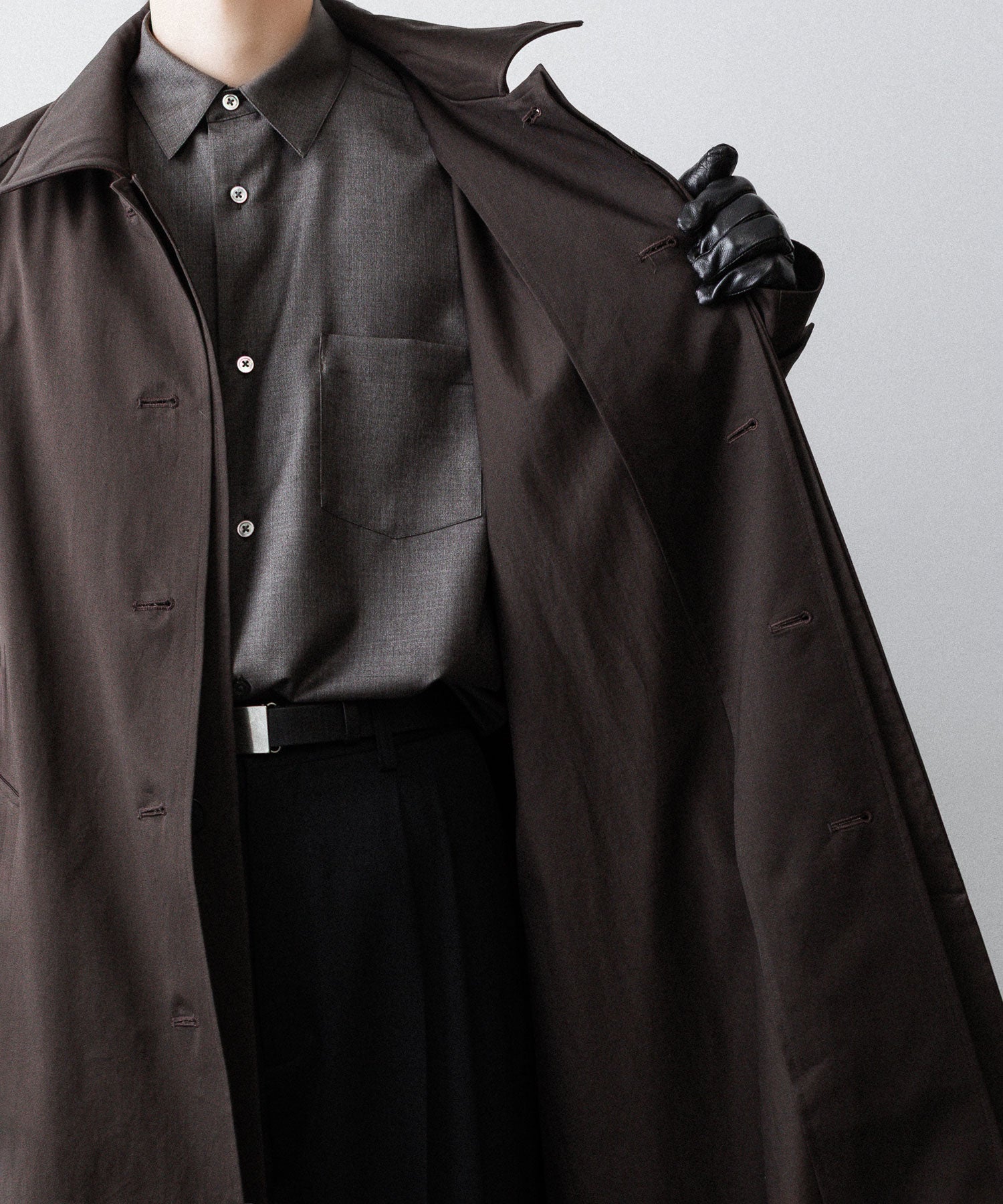 ssstein(シュタイン)のOVERSIZED LAYERED COMBINATION COAT - DARK BROWNの公式通販サイトsession福岡セレクトショップ