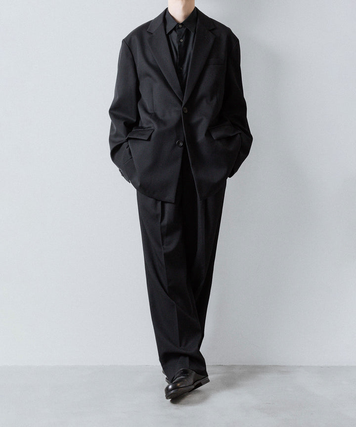 ssstein(シュタイン)のTWO TUCK EASY TROUSERS (2/60 WOOL GABARDINE) - BLACKの公式通販サイトsession福岡セレクトショップ