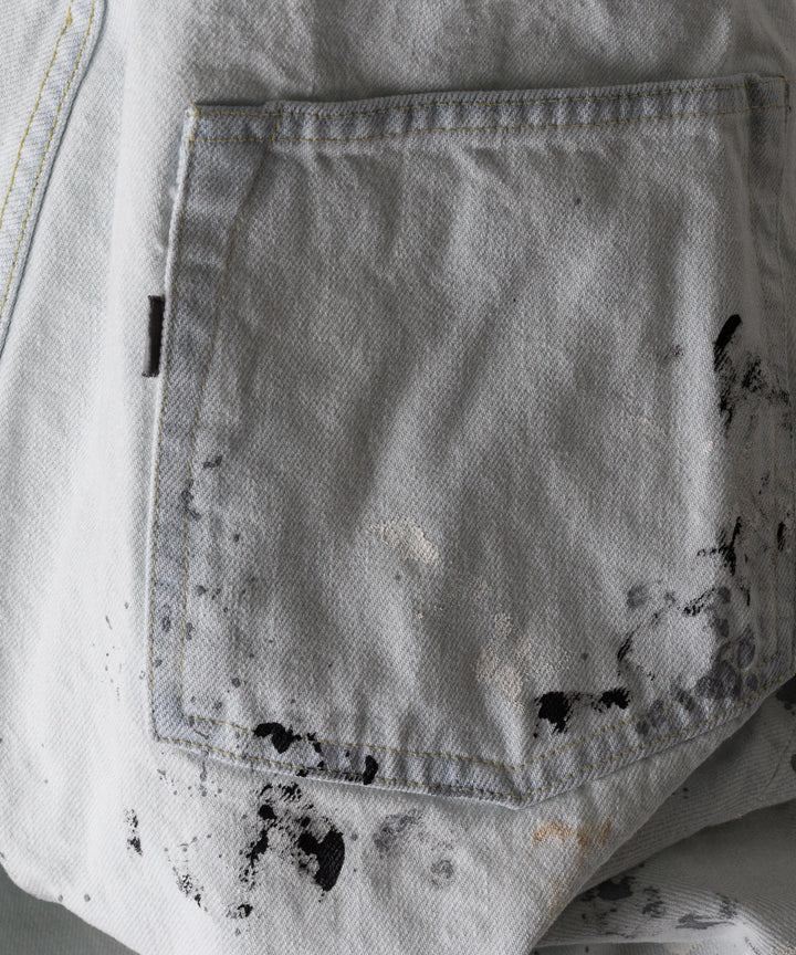 【INTÉRIM】MILK PAINT WWII 1943 HEAVY KIBATA SHUTTLE DENIM JEANS - P.B.WHITE