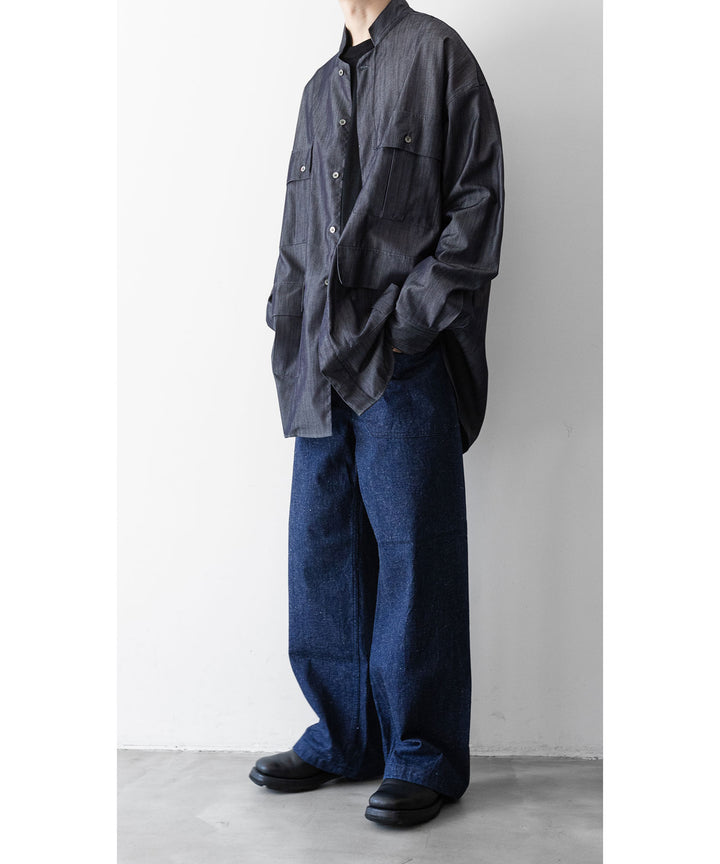 【INTÉRIM】1940’s WW2 US.NAVY SELVEDGE NEP DENIM TROSERS - NEP NAVY