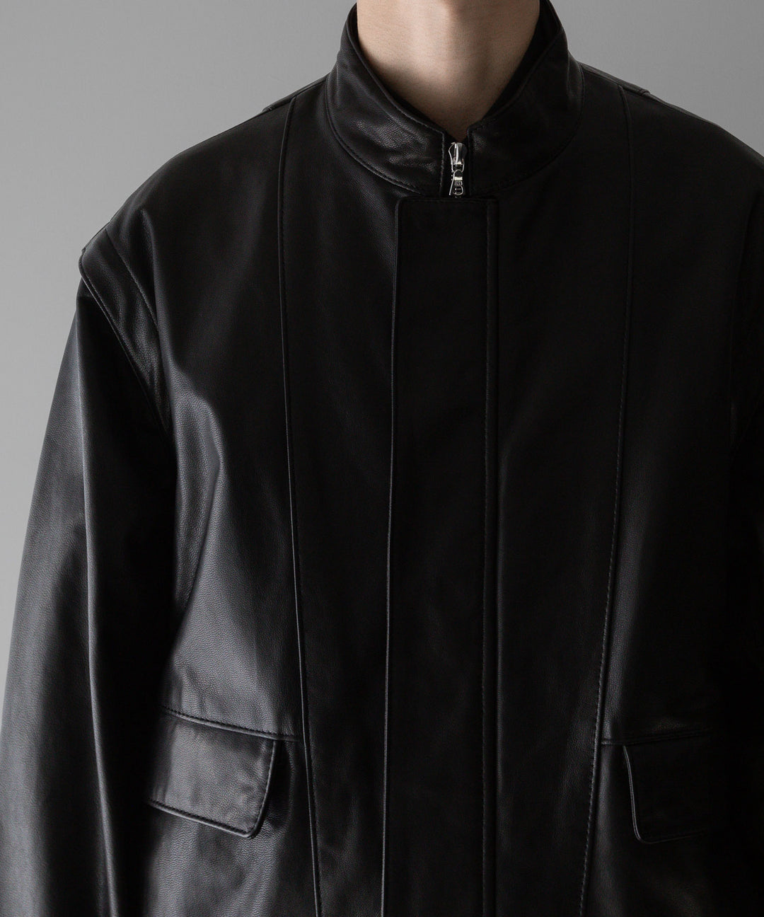 stein(シュタイン)の24SSコレクションDETACHABLE SLEEVES LEATHER BLOUSONのBLACK sessionセッション福岡セレクトショップ 公式通販サイト