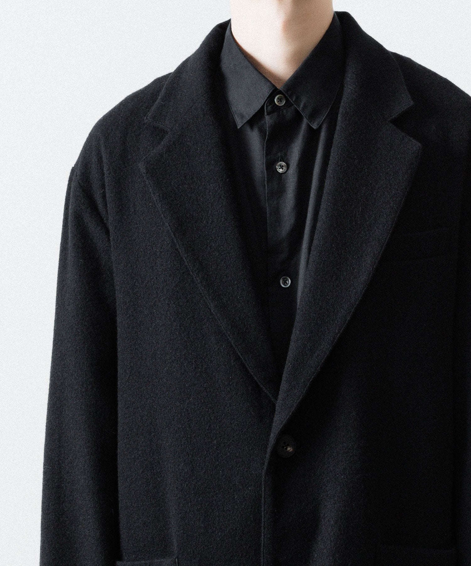 ssstein(シュタイン)のWOOL/CASHMERE FLEECE SINGLE BREASTED JACKET - BLACKの公式通販サイトsession福岡セレクトショップ