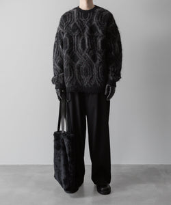 【ANTHEM A】ALPACA WOOL INTASIA KNIT PULLOVER - BLACK