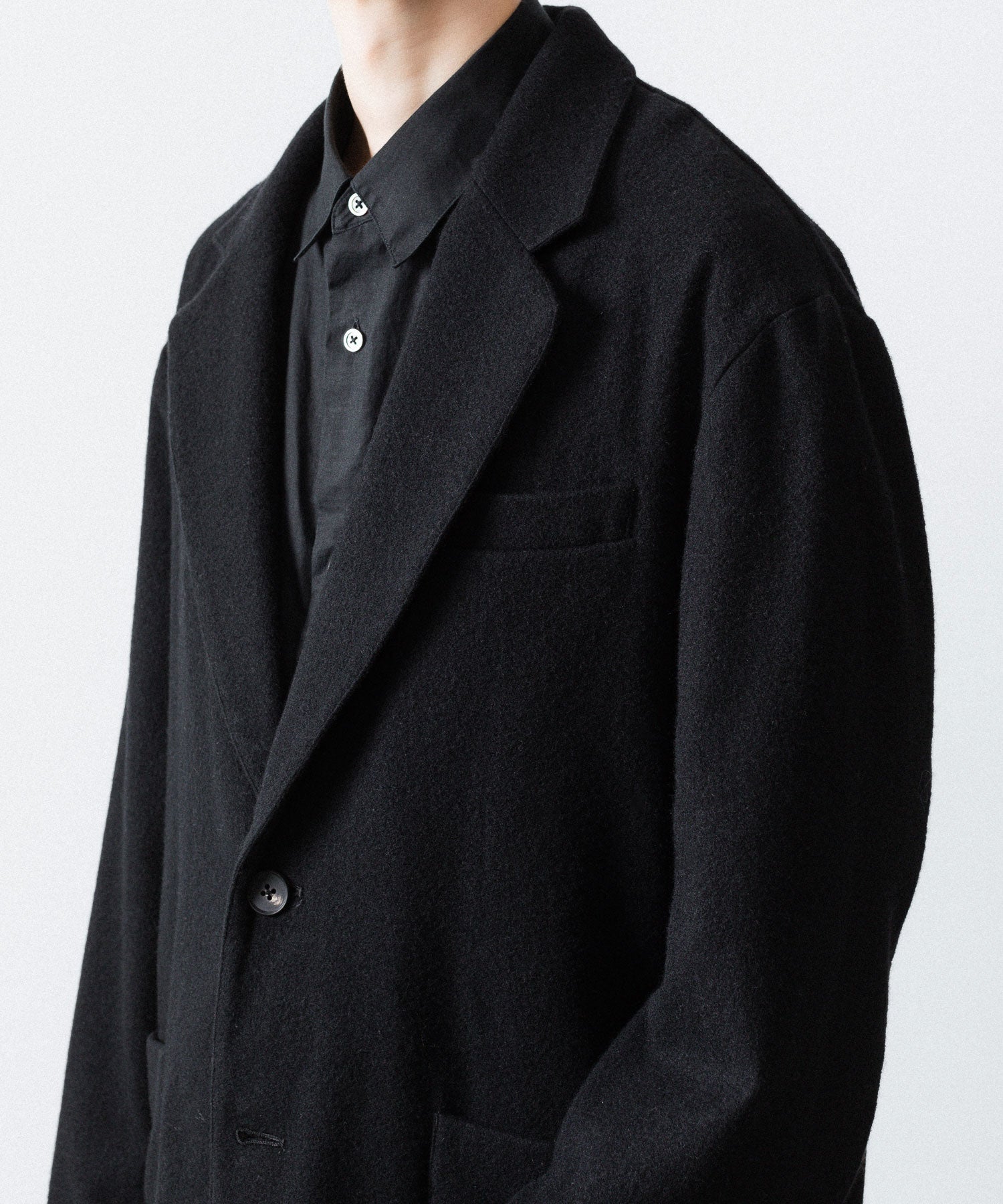 ssstein(シュタイン)のWOOL/CASHMERE FLEECE SINGLE BREASTED JACKET - BLACKの公式通販サイトsession福岡セレクトショップ