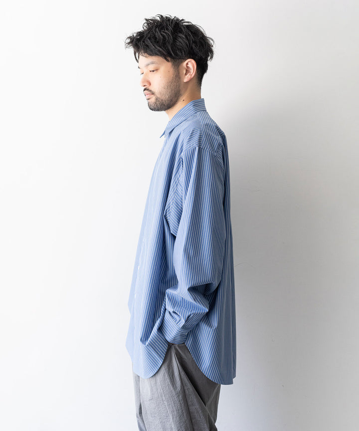 【KANEMASA PHIL.】カネマサのPENCIL STRIPE DRESS JERSEY SHIRT - BLUE SP 公式通販session福岡セレクトショップ