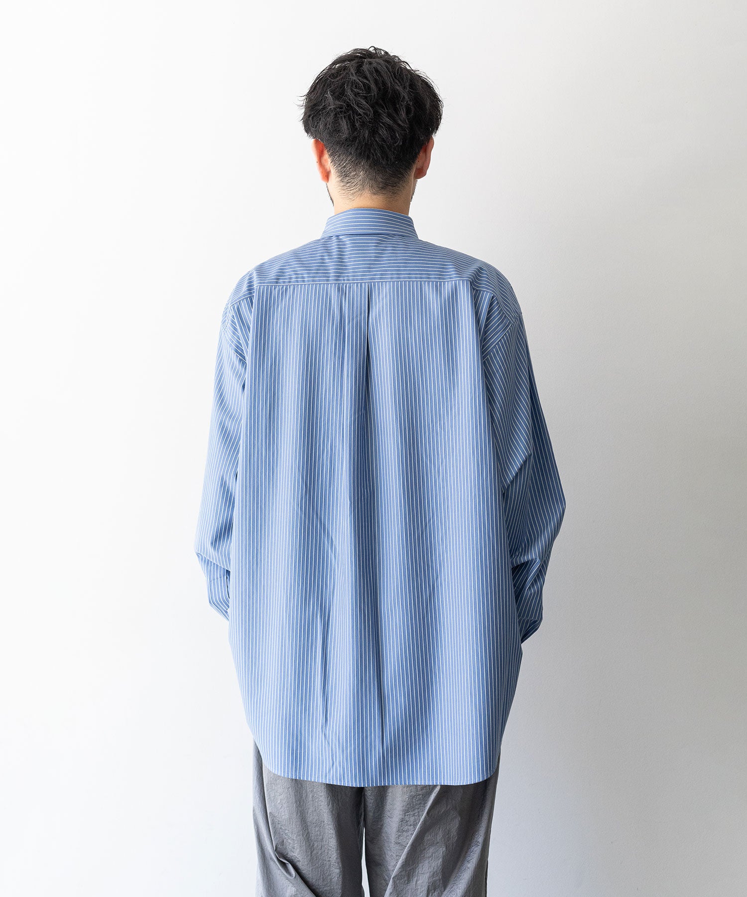 【KANEMASA PHIL.】カネマサのPENCIL STRIPE DRESS JERSEY SHIRT - BLUE SP 公式通販session福岡セレクトショップ
