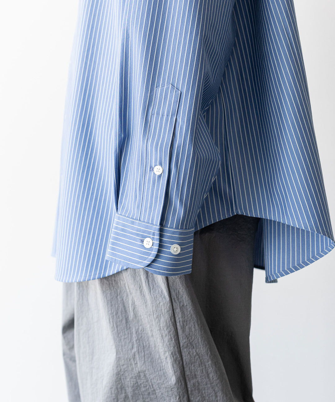 【KANEMASA PHIL.】カネマサのPENCIL STRIPE DRESS JERSEY SHIRT - BLUE SP 公式通販session福岡セレクトショップ