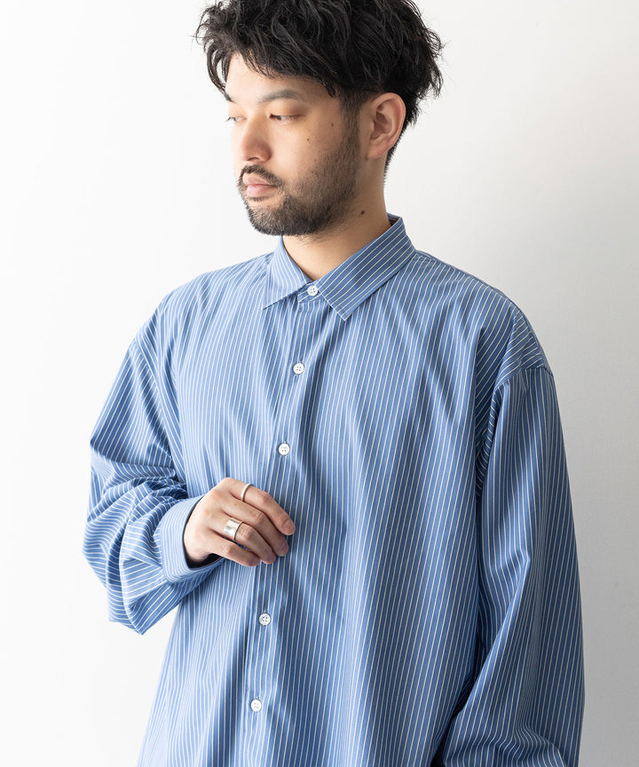 【KANEMASA PHIL.】カネマサのPENCIL STRIPE DRESS JERSEY SHIRT - BLUE SP 公式通販session福岡セレクトショップ