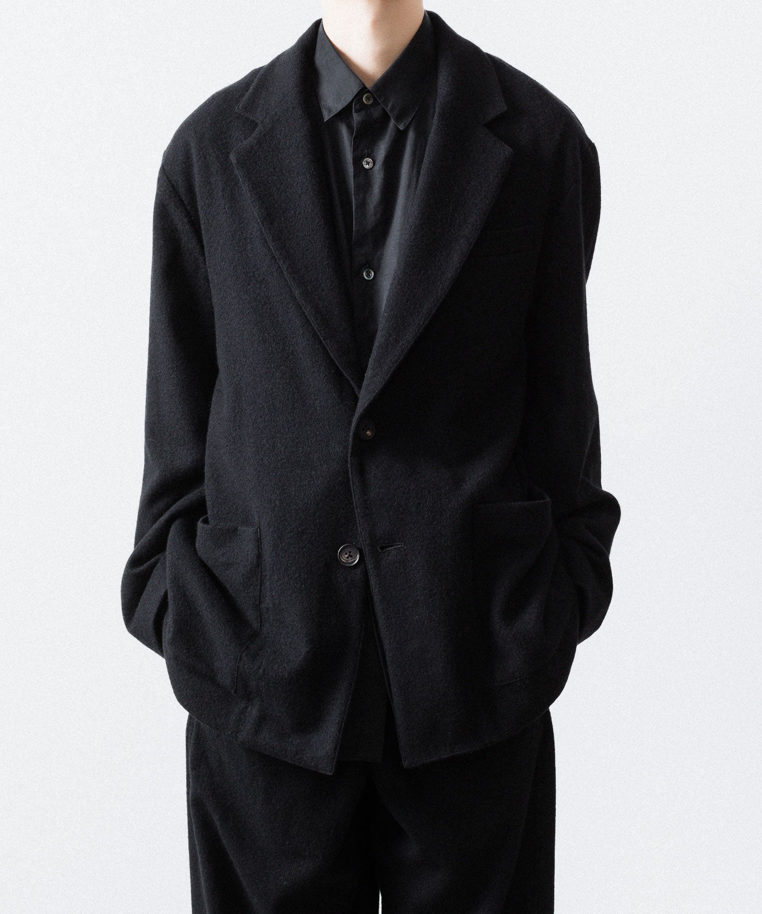 ssstein(シュタイン)のWOOL/CASHMERE FLEECE SINGLE BREASTED JACKET - BLACKの公式通販サイトsession福岡セレクトショップ