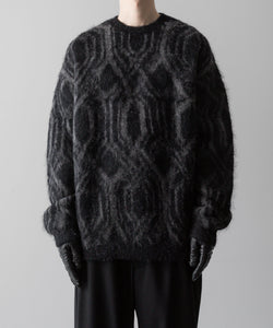 【ANTHEM A】ALPACA WOOL INTASIA KNIT PULLOVER - BLACK