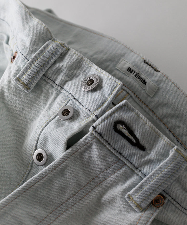 【INTÉRIM】MILK PAINT WWII 1943 HEAVY KIBATA SHUTTLE DENIM JEANS - P.B.WHITE